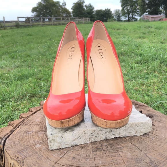 Guess Platform Pumps 9.5 Orange and Bamboo - Picture 8 of 8